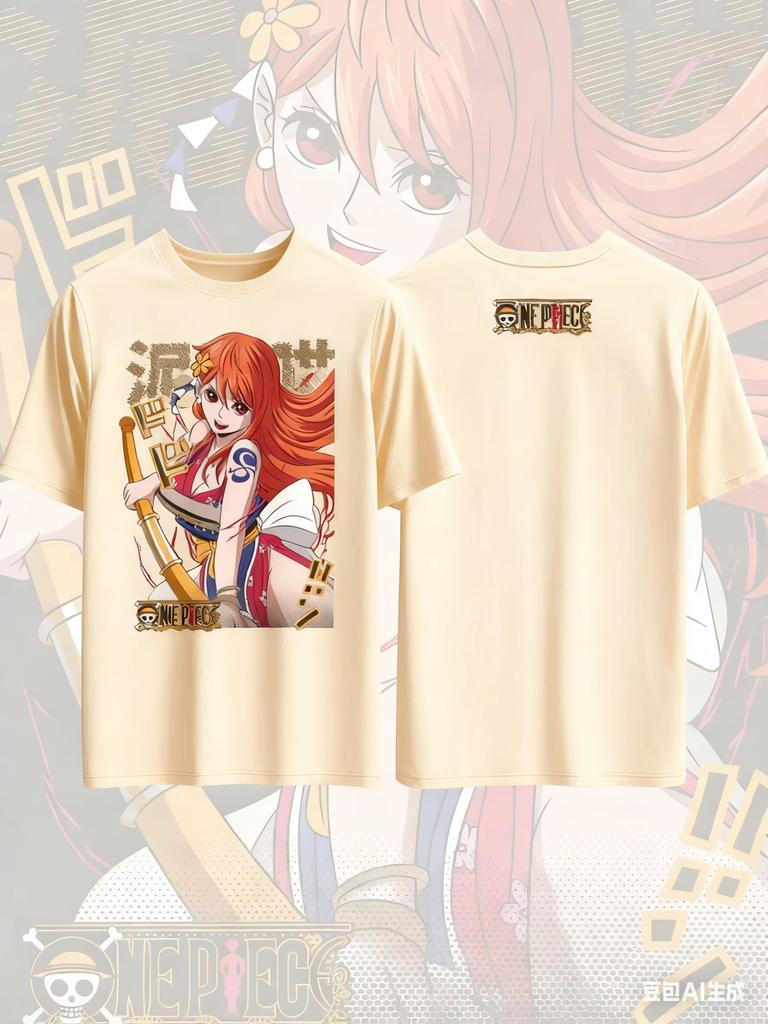 2026 New Nami from One Piece anime print cotton Tshirt suitable for both men and women