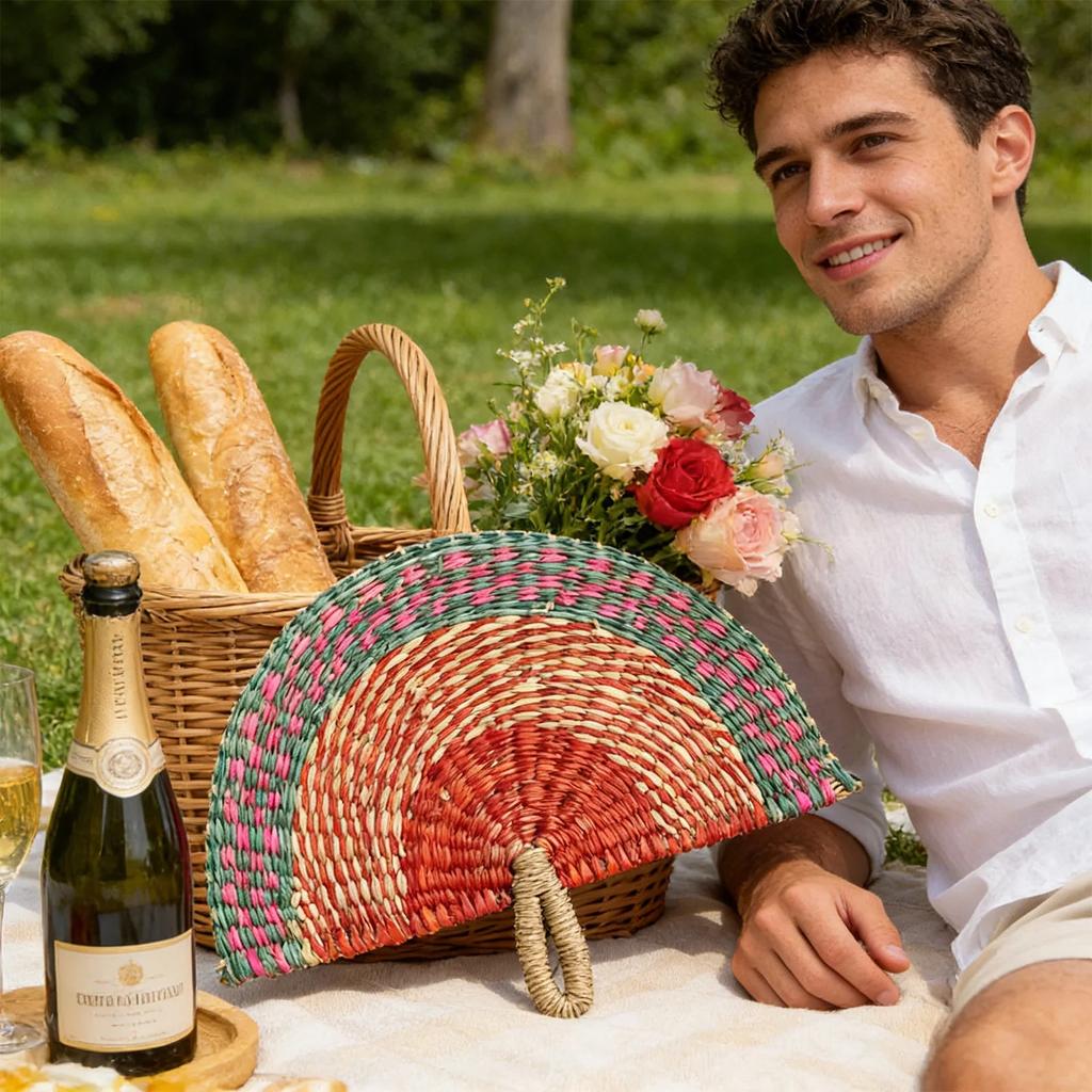 Handheld Chinese Folding Fan, Large-Sized Retro Ethnic Fan