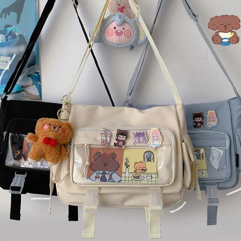 Wasserdichte Canvas Umhängetasche Damen Herren Handtaschen Schultasche Student Umhängetasche Mode Große Kapazität Umhängetasche Schulranzen