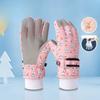 Children's Ski Gloves for Winter Warm Plus Velvet Outdoor Sports Windproof Waterproof Cute Cycling Printing Gloves