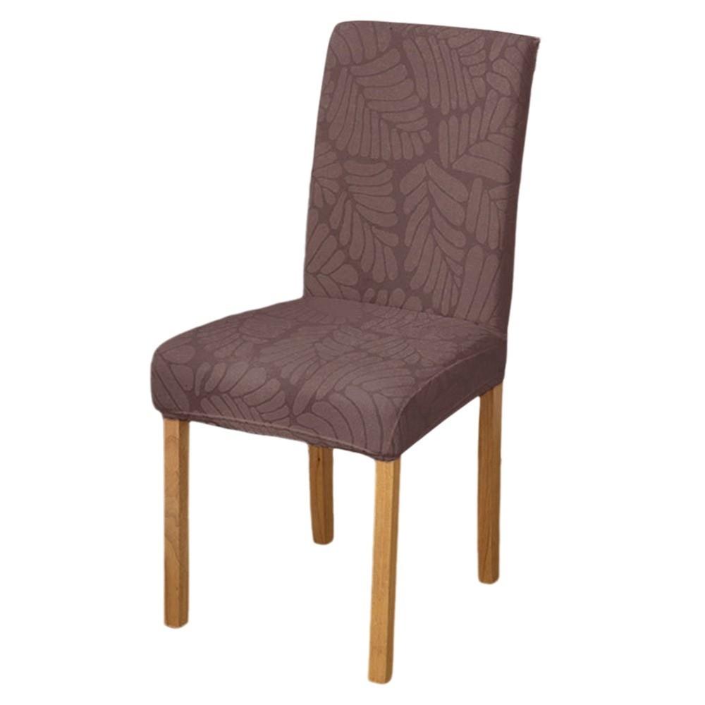 

Elastic Stretch Dining Chair Cover Jacquard Chair Cushion Cover Spandex Waterproof Seat Covers Chair Protectors кофейный
