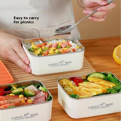 600ml Termo Bento Box na oběd, vyjímatelný, se sadou příborů, pro studenty, nerezová miska na polévku s víkem, na skladování potravin