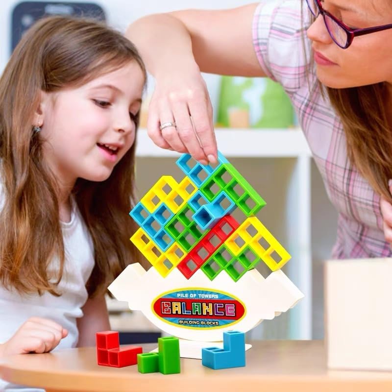 Tetris Balance Toy Tower Game, Tetra Tower Balancing Stacking Board Games, Building Blocks, Puzzle Toy, Family Games, Birthday for Children and Adults