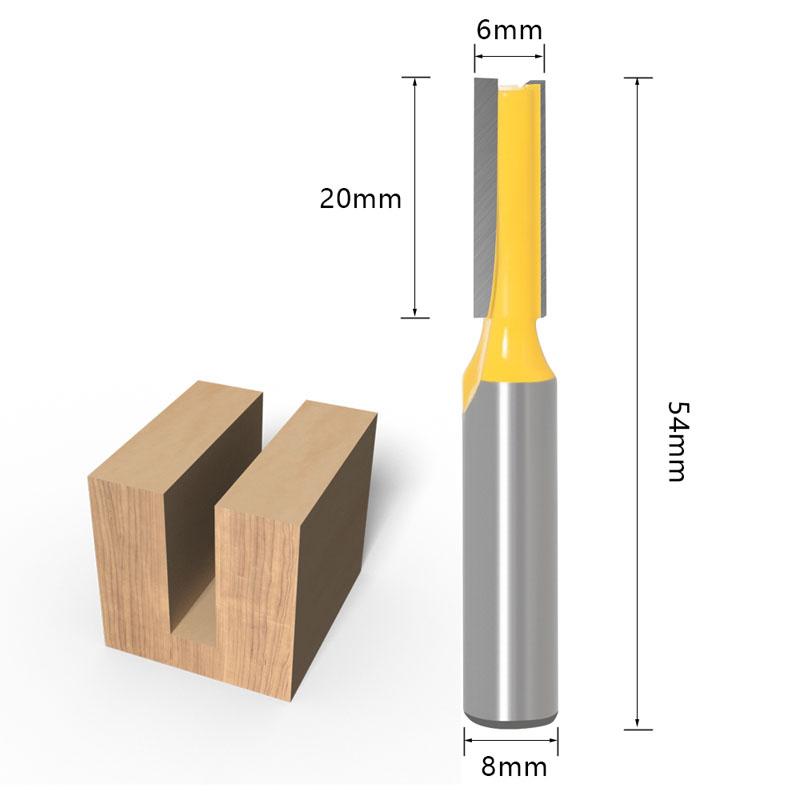 1PC 8mm Shank Wood Router Bit Straight End Mill Trimmer Cleaning Flush Trim Corner Round Cove Box Bits Tools Milling Cutter