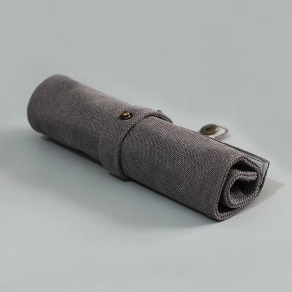 Canvas Pen Curtain Space-Saving Pencil Bag New Wrap Roll Holder ForTeacher, Student, Painter