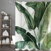 Tropical Banana Leaf Shower Curtain, Bathroom Decorative Shower Curtain, Waterproof Shower Curtain with Hooks