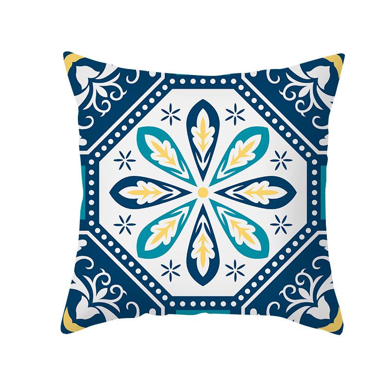 Colorful Geometric Pattern Series Peach Skin Pillowcase Simple Sofa Office Cushion Pillowcase