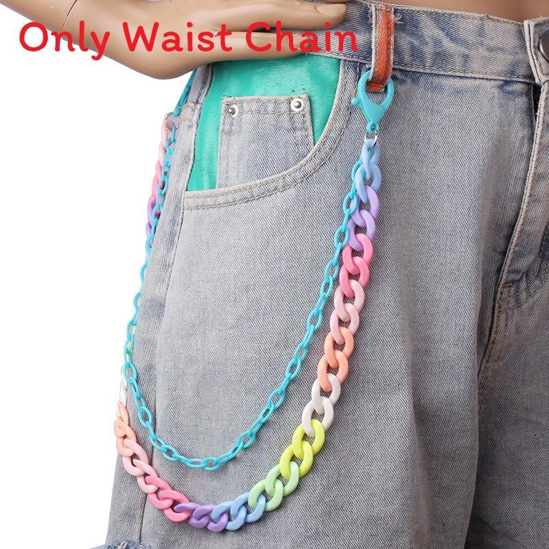 Plastic Resin Double Layer Belt Chain For Men Women Summer Winter Fashion Accessories