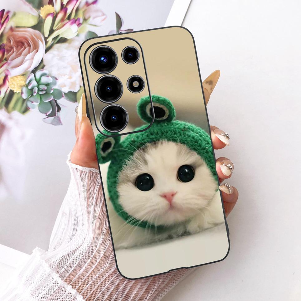 For Itel S26 Ultra Super 26 Ultra Phone Case Cute Cat Dragon Cartoon Design Back Cover Black Soft Silicone Casing S688LN
