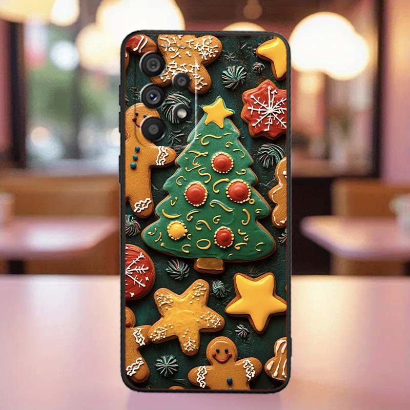 Christmas Gift Box Design Phone Case For Samsung A41 A35 A34 A33 A32 A25 A24 A23 A21s A06 A05 A04 A03 Note 10 20 Ultra 5G Black