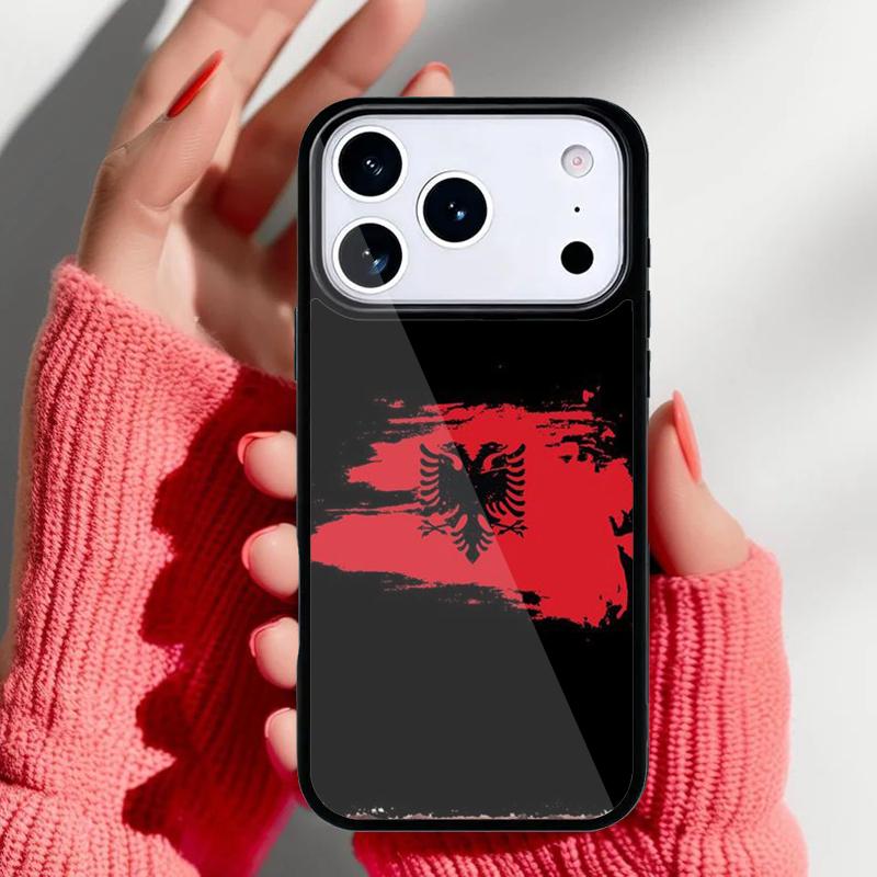 Albania Flag Eagle Phone Case for iPhone 17 16 15 14 13 Pro Max Back Cover for 12 11 Pro Coque