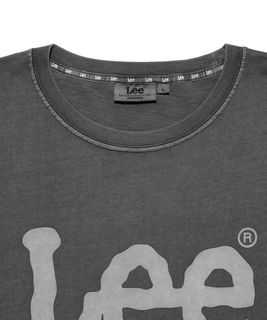 LEE Big Twitch Logo Dyed Long Sleeve T-Shirt Pigment Charcoal