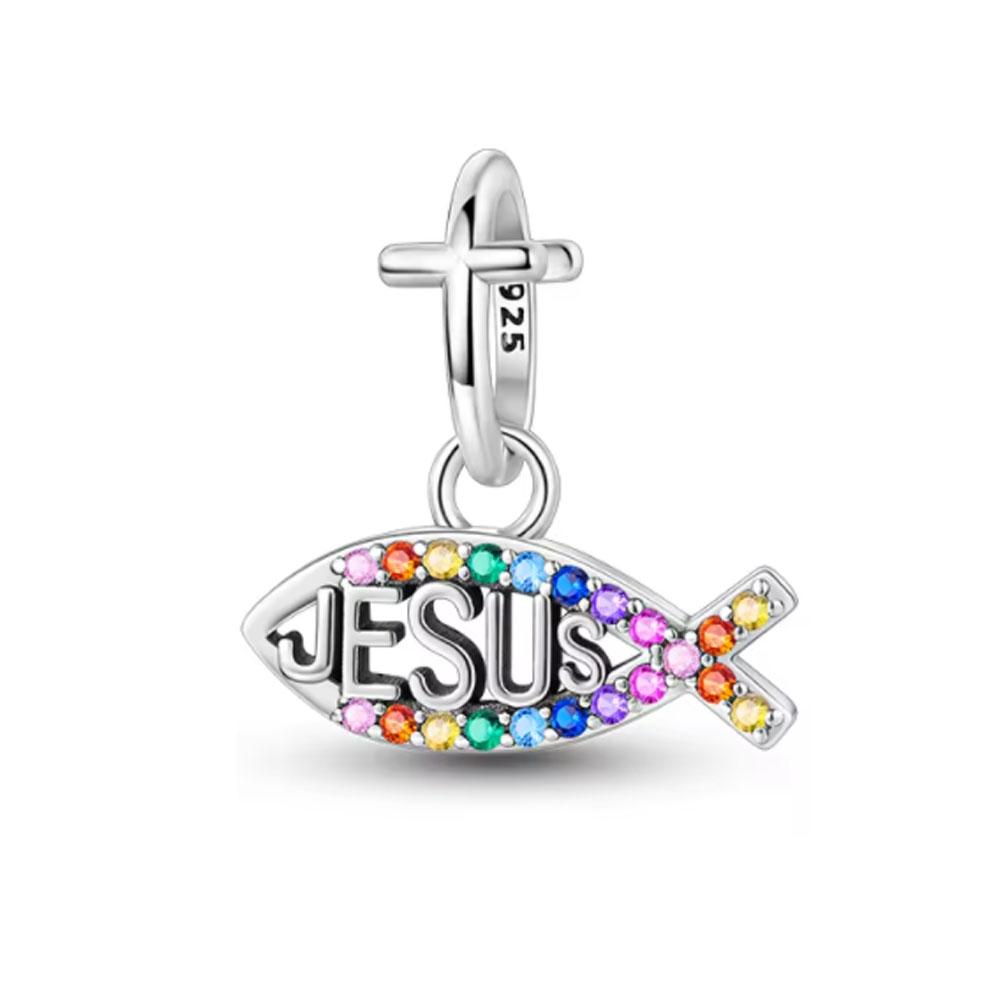 Copper Cute Cat Fish Cross Star Dog Dangle Beads Fit Original Charms Bracelets Diy Bead Women Jewelry Making