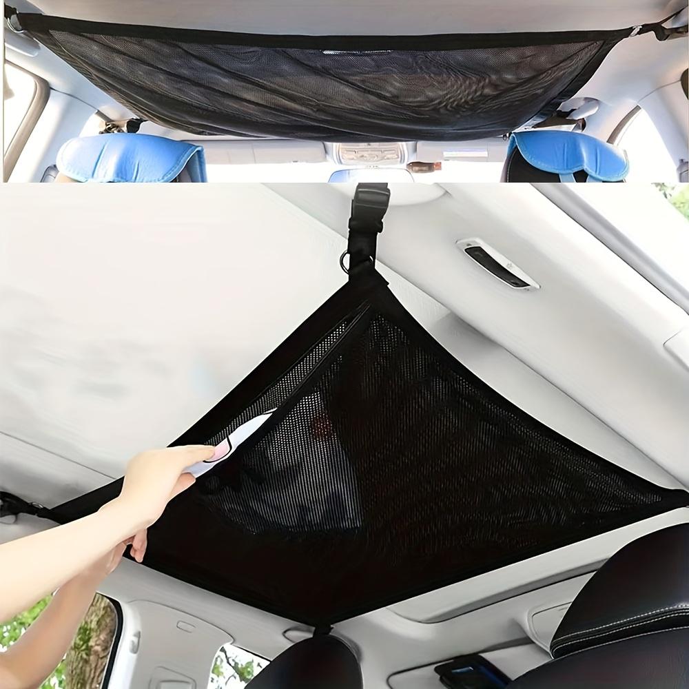 Justerbar Bil Tak Lastnät Organizer, 31,5 X 21,6 Tum, Svart Nät Förvaringsväska | Slitstark Tygväska, Bil Tak Organizeringsväska