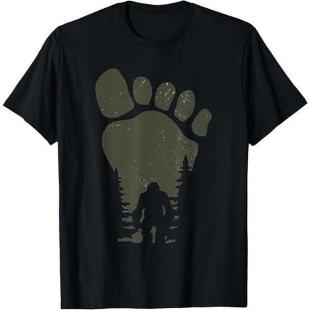 T-shirt for men Sasquatch Bigfoot In The Forest Footprint T-Shirt funny graphic Unisex T-Shirt S