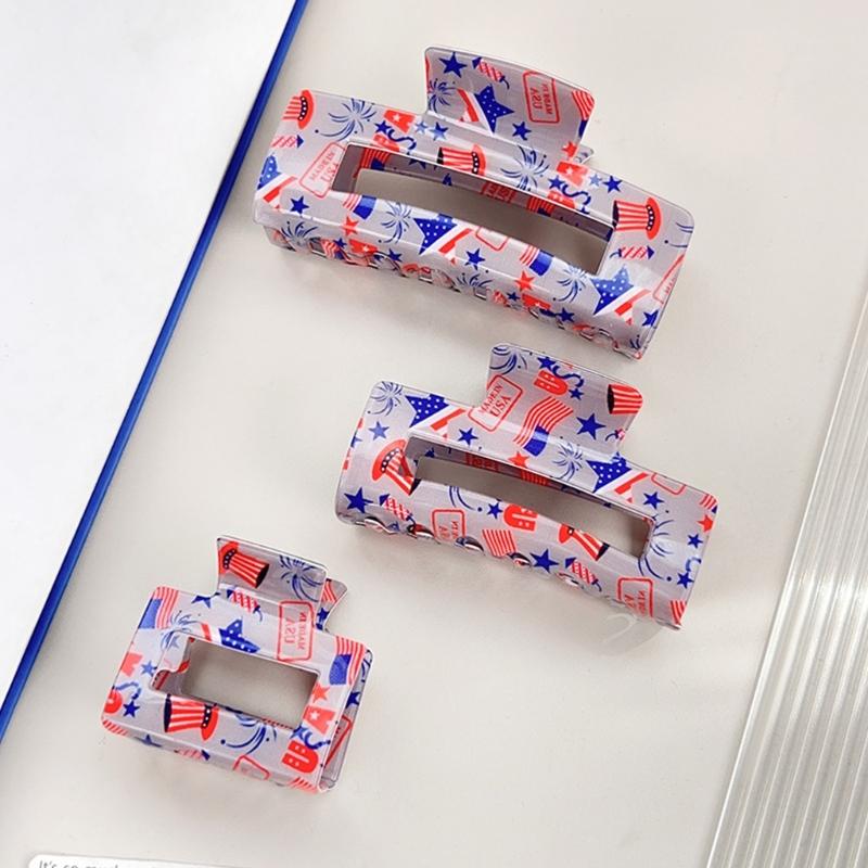 Square Shape Claw Clip Women Country Styles Headdress Creative Hairclip for Ponytails Everyday Styling
