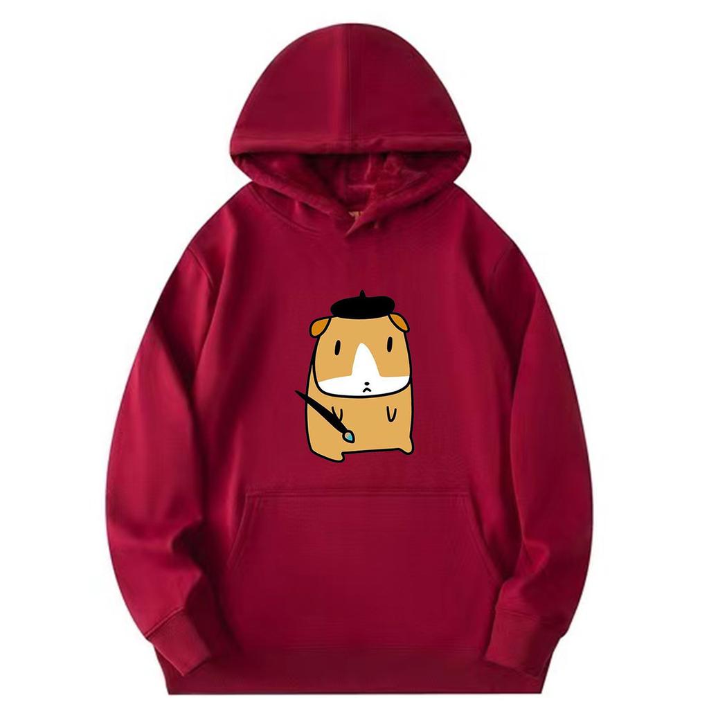 Couple Style Hats for Men and Women, Puppy Print Hooded Sweatshirts, Autumn and Winter Korean Style Trendy Versatile Tops