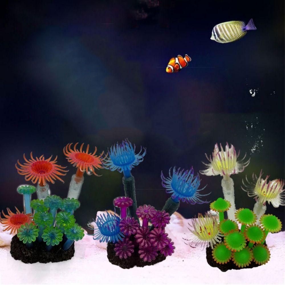 Silicone Artificial Coral Lifelike Undersea Water Plants Creative Sea Anemone Fish Tank