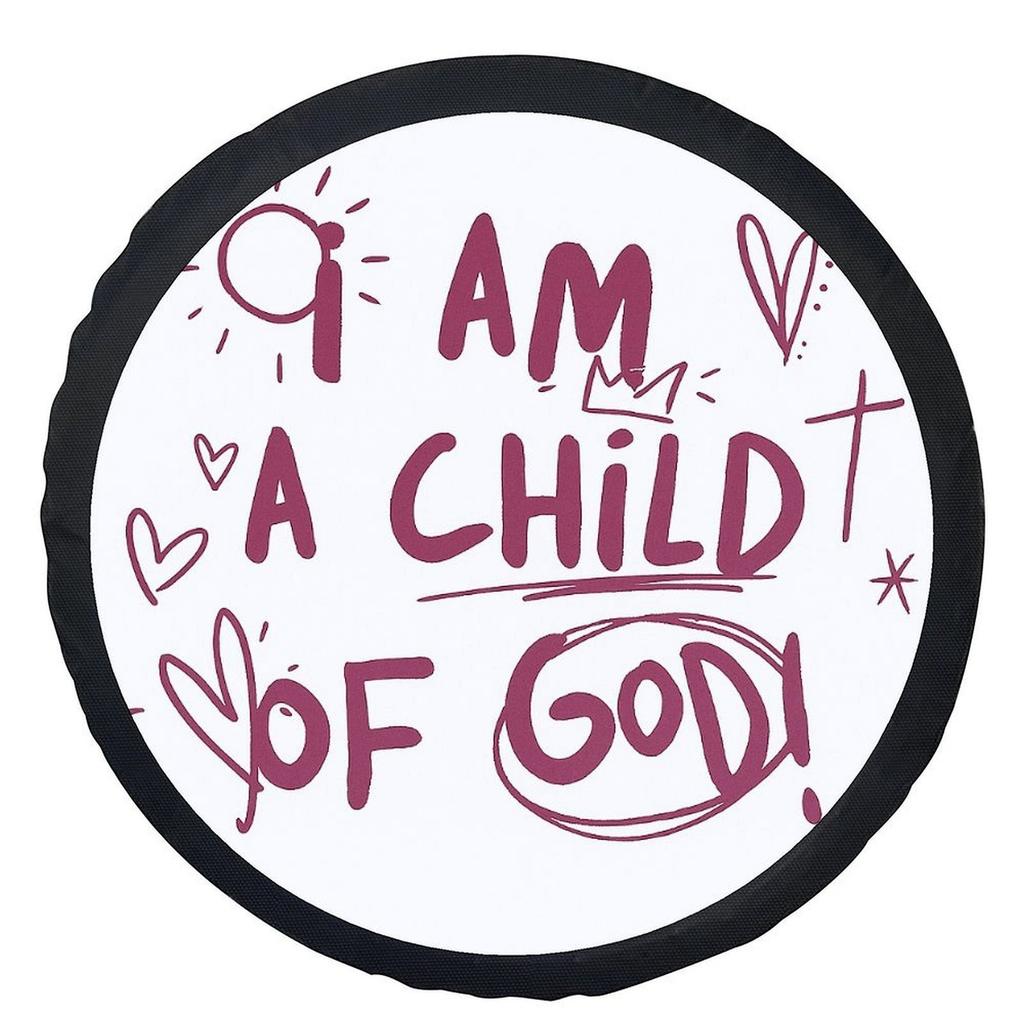 God Message Tire Cover Child of God Spare Wheel Protector Durable Polyester Car Accessory