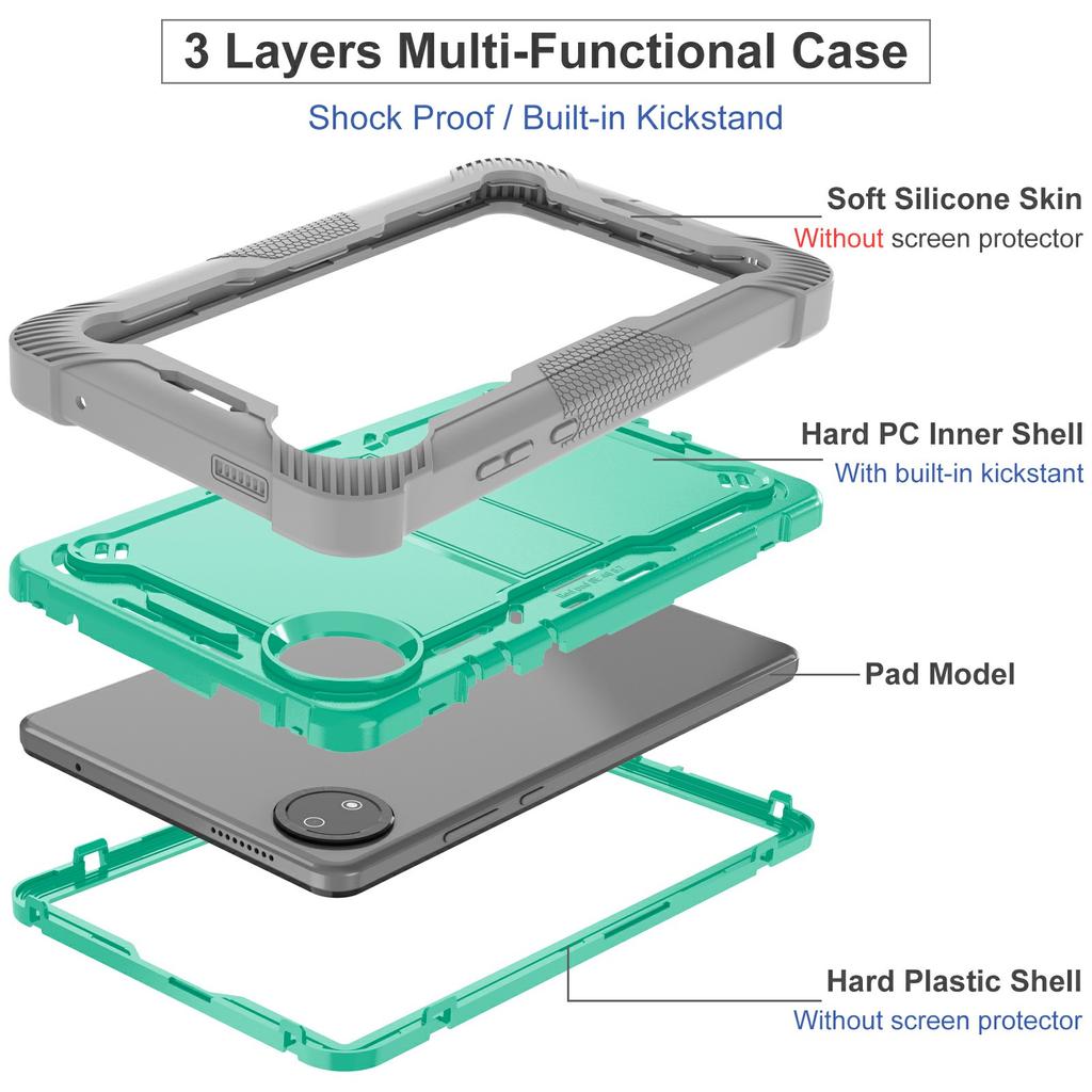For Xiaomi Redmi Pad SE 4G 8.7 inch Case Silicone+PC Tablet Protective Cover with Kickstand