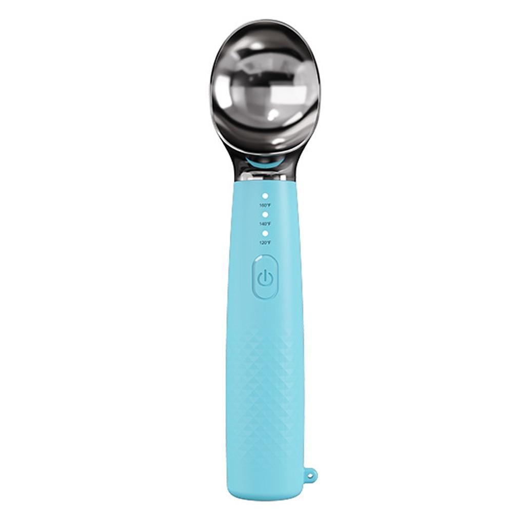

Rechargeable Heated Ice Cream Scoop Adjust Temperature LED Display Electric Preheat Scooper Easy to Clean Consistent Heat небо синє кольору
