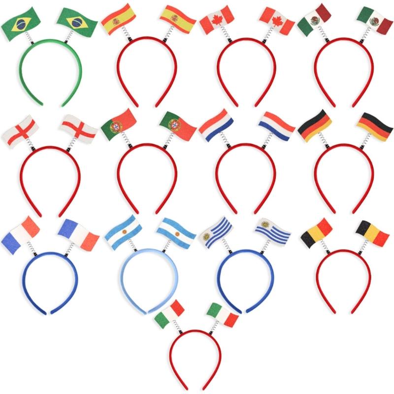 4pcs Matching Soccer Championship Headbands Comfortable Design Headddress For Game Night Parties Decoration