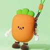 Cute Veggie Mini Coin Purse & Earphone Holder with Dazed Expression - Silicone Pendant for Kids