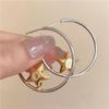 Zinc Alloy Minimalist Earrings Gold Star Pendant Women's Fashion Elegant Party Accessories