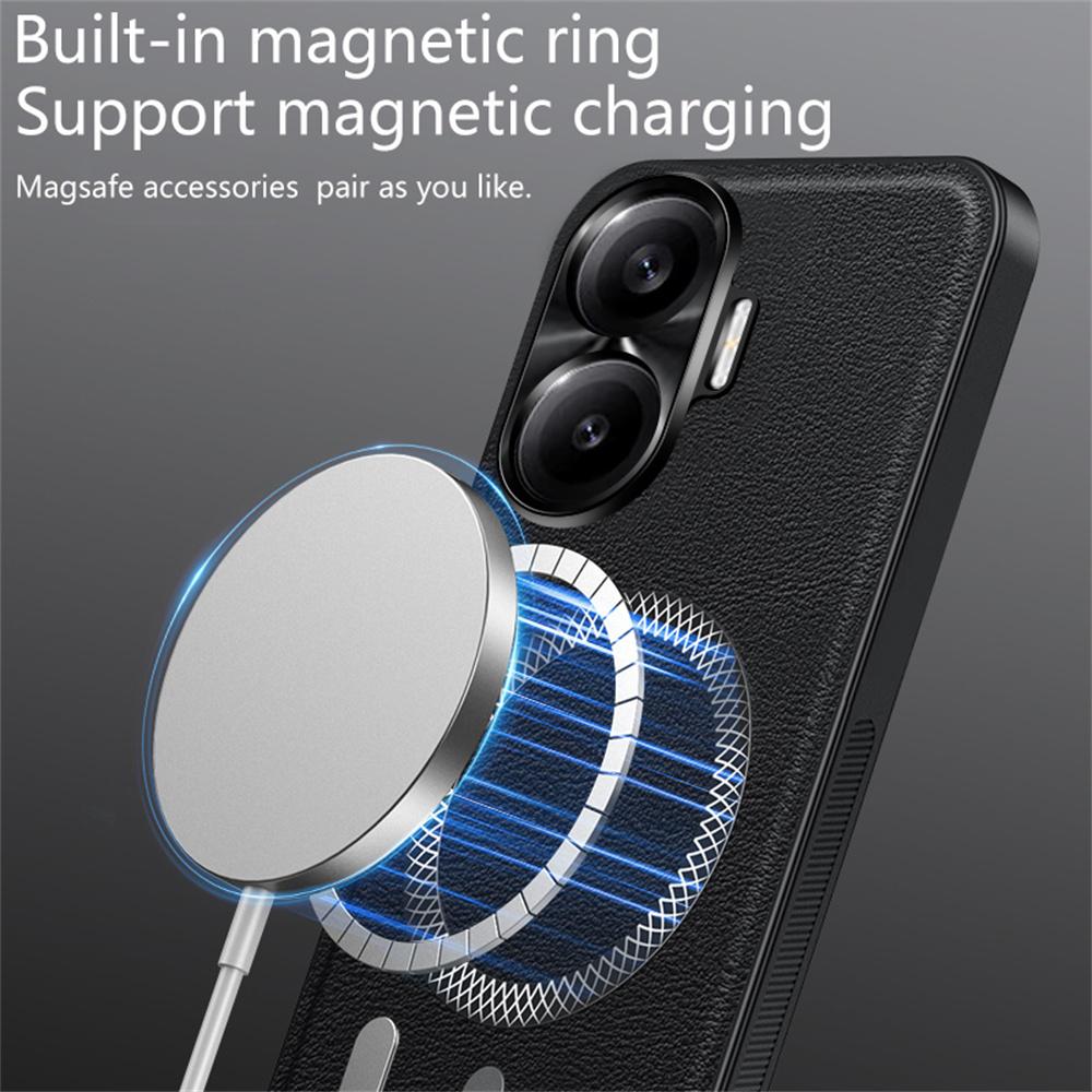 For Xiaomi Redmi Turbo 4 Pro 5G Case Compatible with MagSafe PU TPU PC Phone Back Cover with Metal Lens Frame
