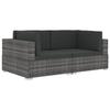 VidaXL Corner Chairs 2 Pcs with Cushions Wicker Resin Grey