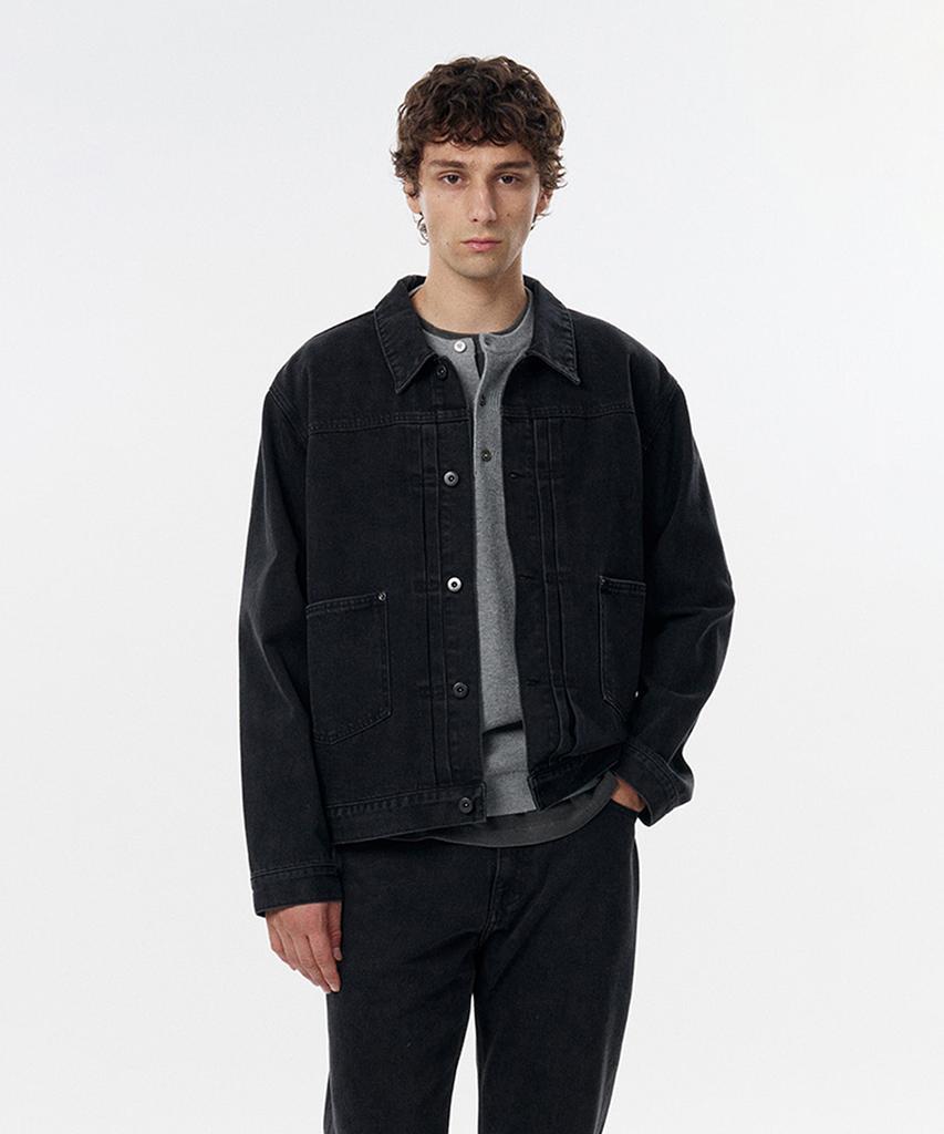 TAILDERN Mitchum Denim Trucker Jacket Black