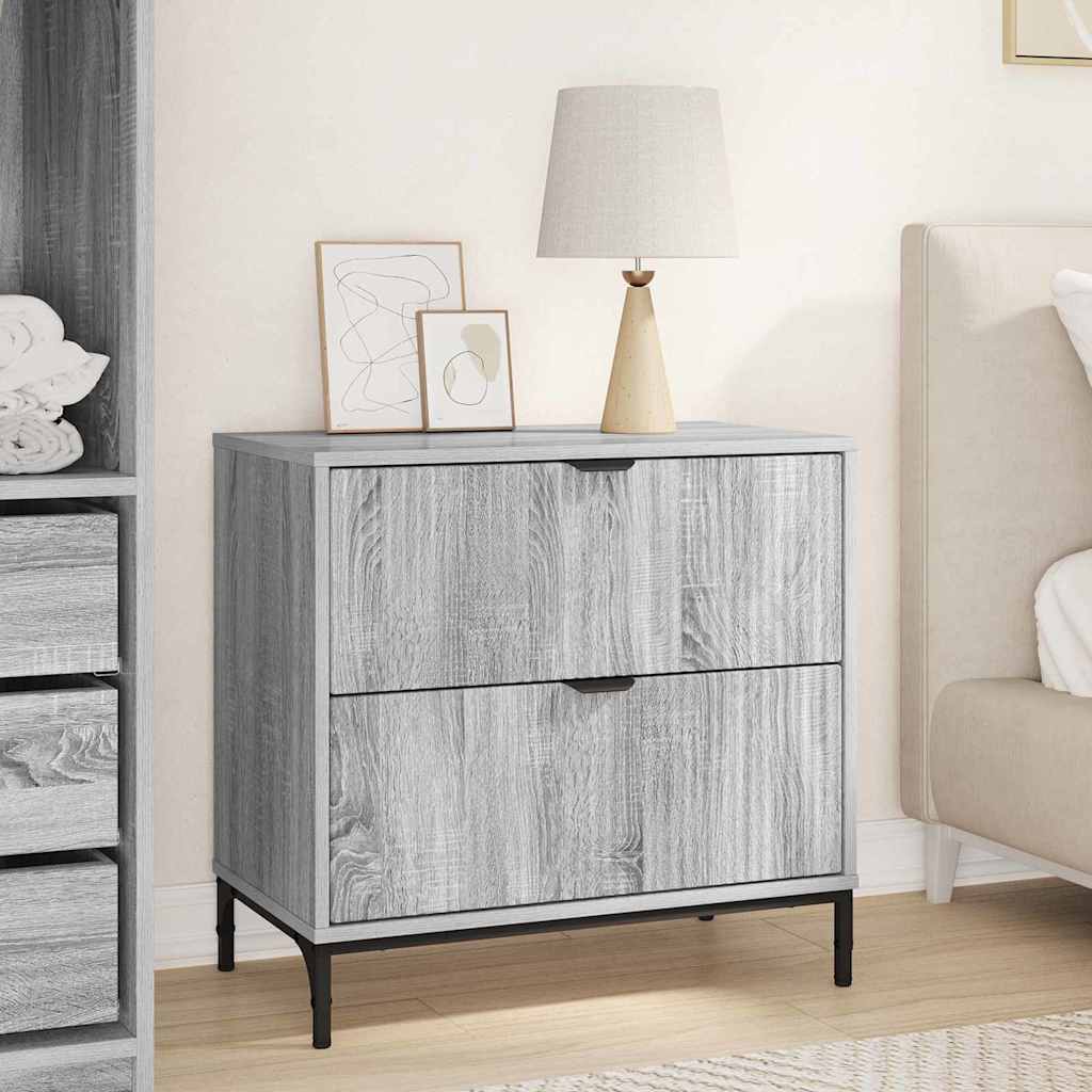 Nightstand Gray Sonoma 63.5 x 36 x 61 cm Particleboard