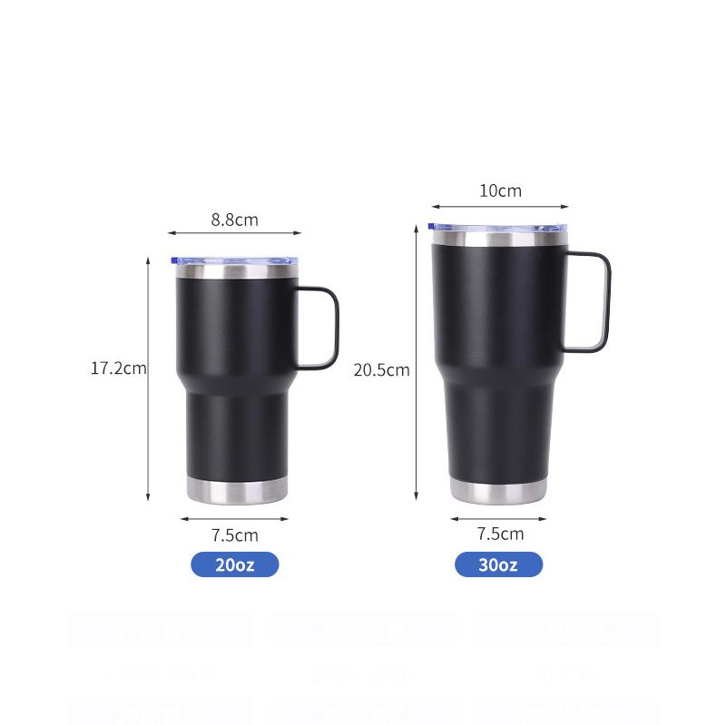 20oz/30oz Stainless Steel Car Thermos Bottle Tumbler with Handle Lid Insulated Travel Coffee Mug Double Wall Keep Drink Hot/Cold