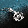 Sterling Crown Pendant Necklace Women With Moissanite Stone Adjustable Chain Fashionable