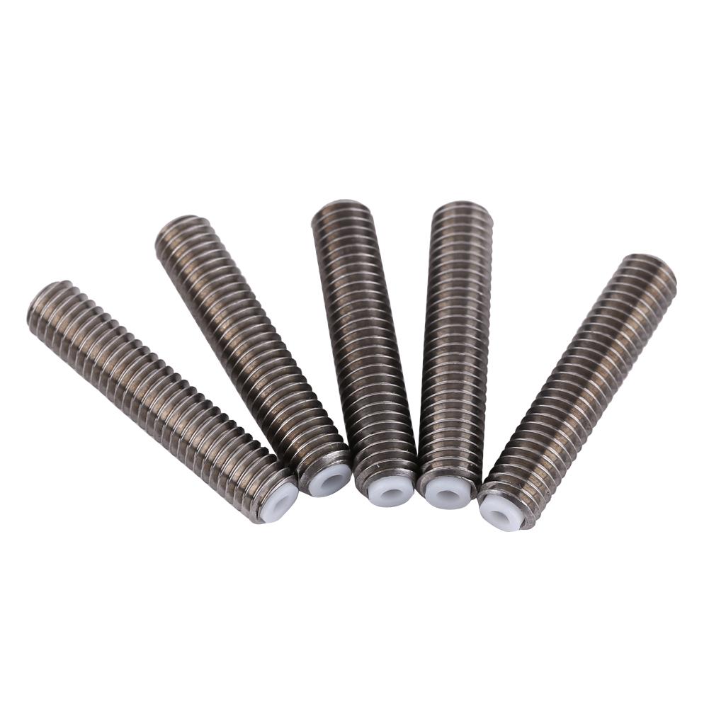 5pcs Stainless Steel M6 x 30mm Nozzle Throat Tube Accessary for 3D Printer Extruder 1.75mm