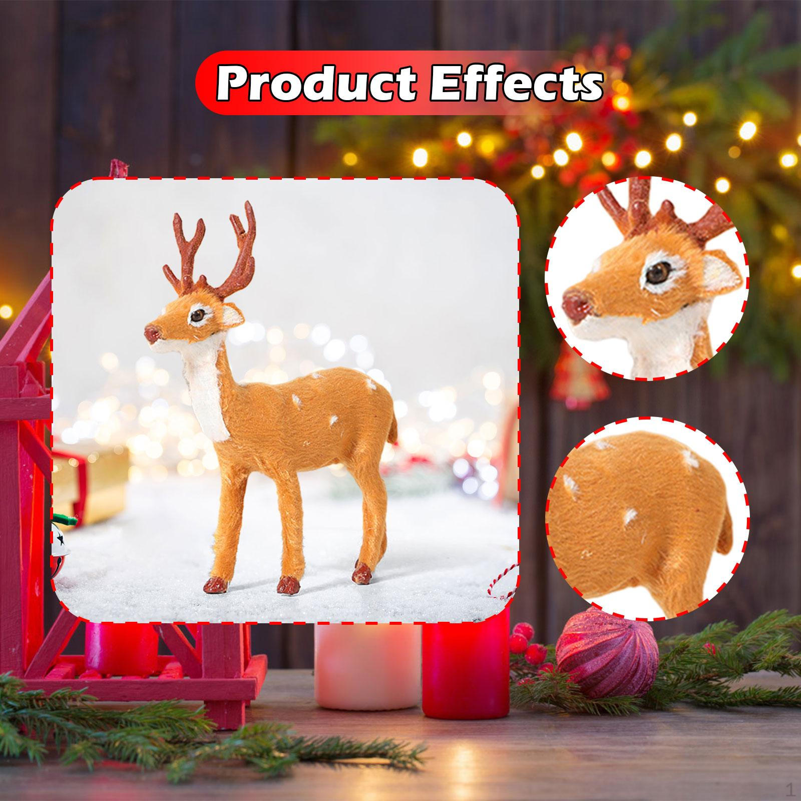 

Christmas Reindeer Figurine Decoration Deer Statue for Table Centerpiece 16CM