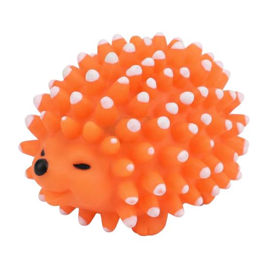 Interactive Dog Chew Toy Hedgehog Shape Squeaky Dog Chew Toy Spiky Teeth Cleaning Toy Bite-Resistant for Aggressive Chewers