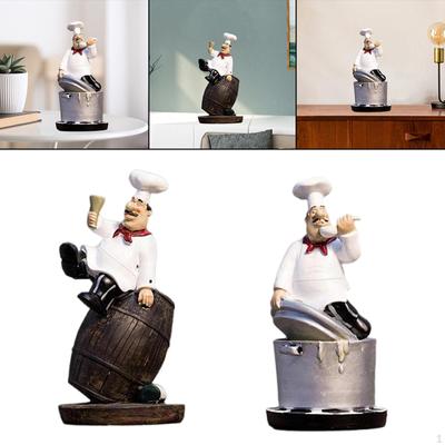 2 Stücke Zarte Koch Figur Ornament Statue Restaurant Dekor