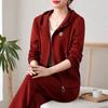 Lässiger Sportanzug für Mütter Damenmode Frühling und Herbst Damen Kapuzenoberteil Jacke Zweiteiler
