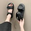 Sandals Girl New Summer Fairy Style Fashion Thick-soled Flat-soled Soft-soled Velcro Roman Shoes