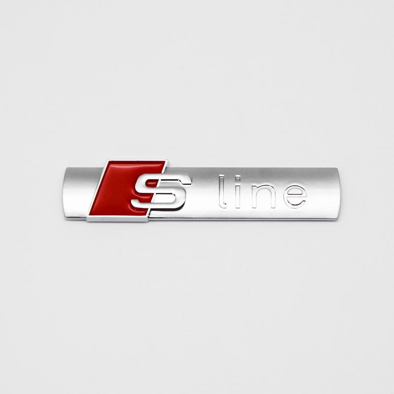 hot SLINE Badge Front Grille Badge Body Trunk Decoration quattro Sticker Auto Emblem Accessories For Sline A6 A7 A8 TT Q3