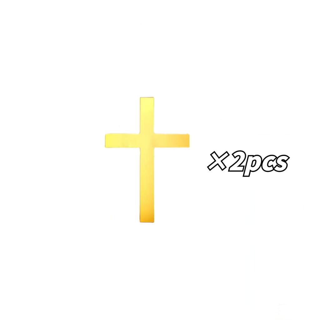 10-delars Set Guld Kors Cupcake Toppers Dop Första Nattvarden Tårtdekoration för Födelsedag Babyshower Festdekorationer