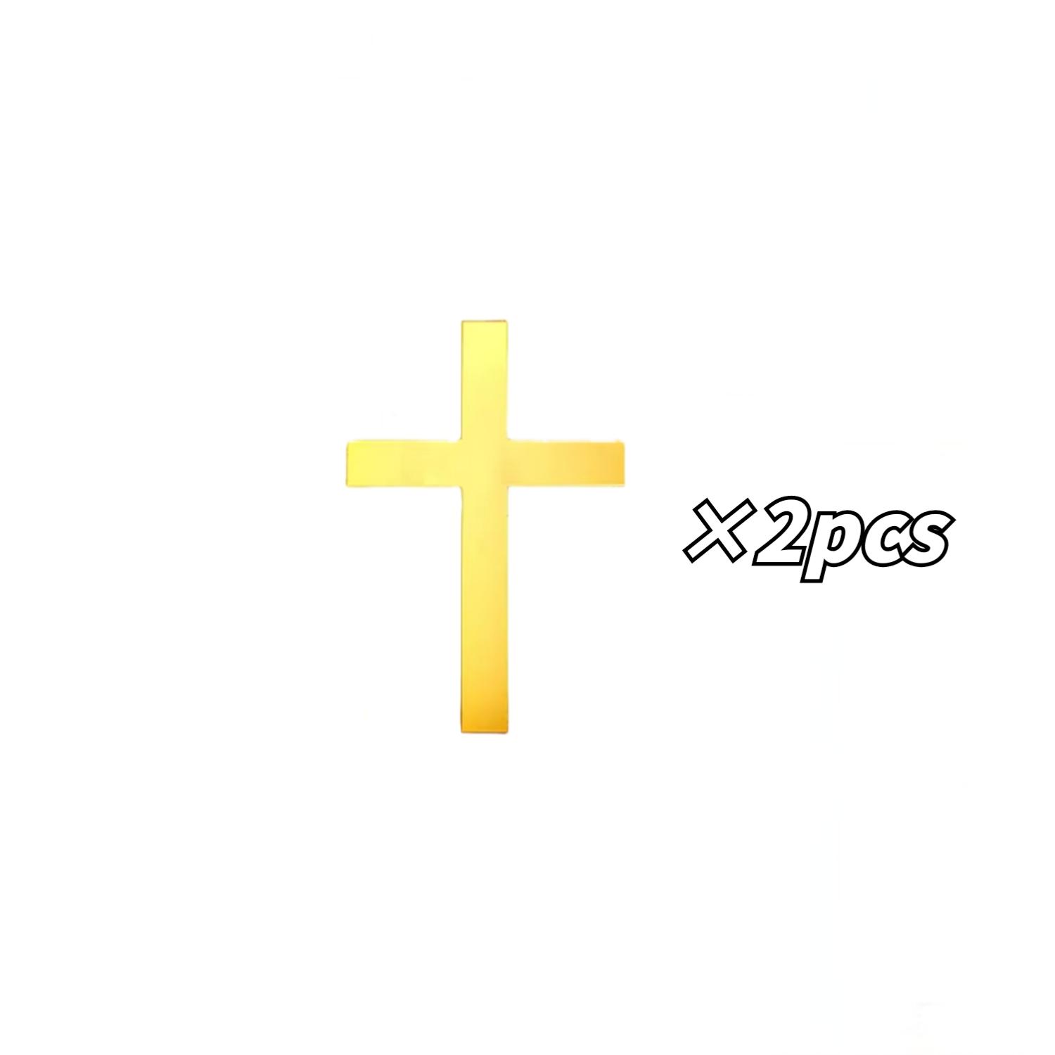 

10 Pieces Set Gold Cross Cupcake Toppers Baptism First Holy Communion Cake Topper for Birthady Baby Shower Party Decorations