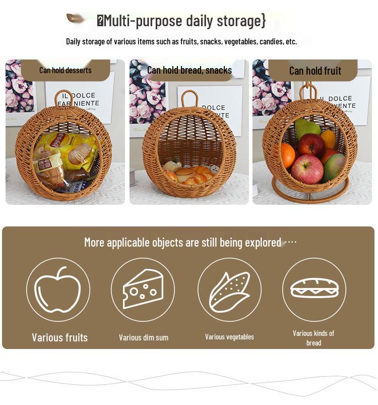 Handgeflochtener Hängekorb im Rattan-Stil für Obst & Snacks