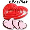6Pcs Heart Cookie Biscuit Fondant Cake Cutter Decor Tools Mold Sugar Crafts Set