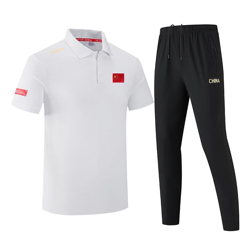 Chinese Team Casual Polo Shirt - Unisex Short Sleeve Quick-Dry Sports Tee S