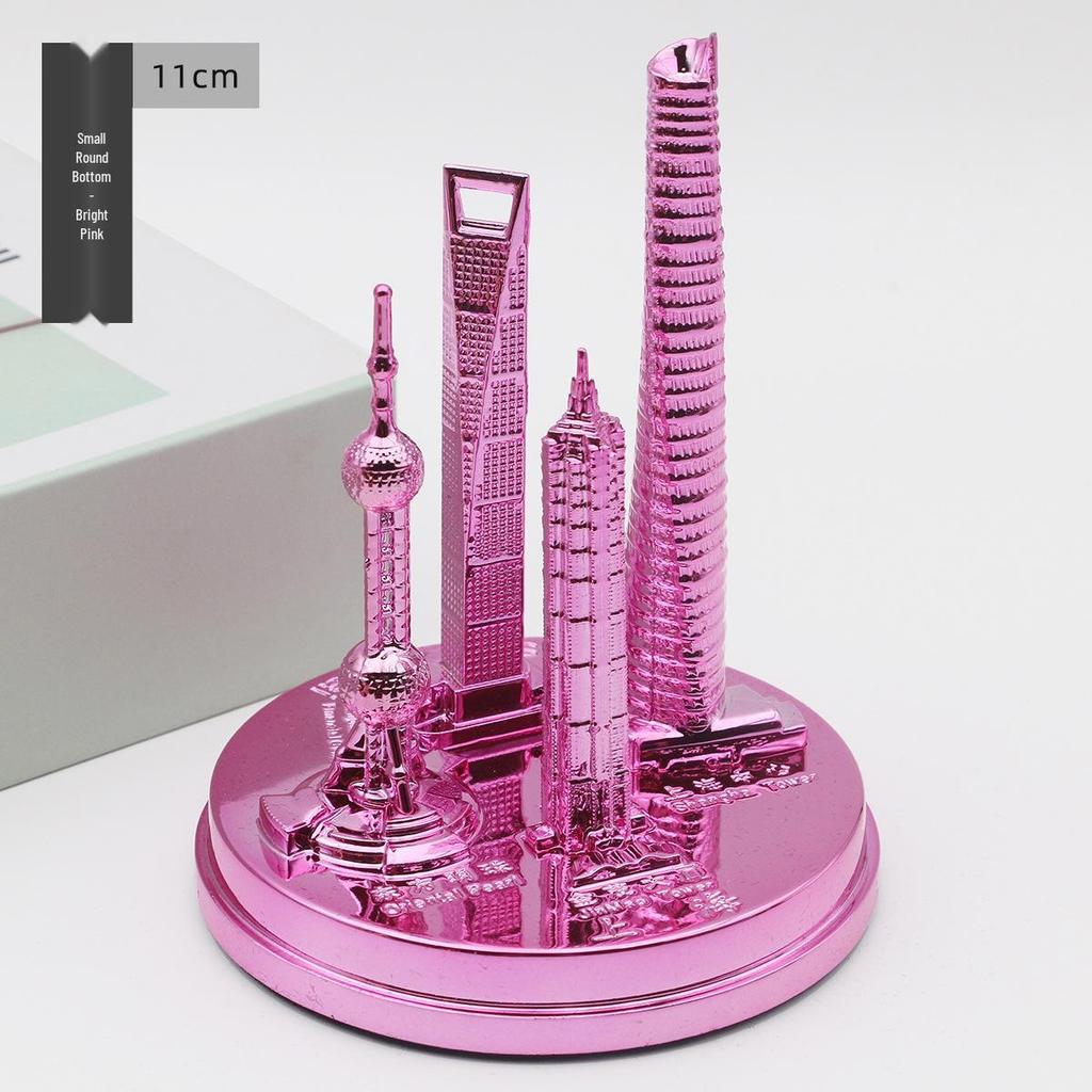 Shanghai Landmark Building Model: Oriental Pearl Tower, World Financial Center, Jin Mao Tower - Metal Creative Handicraft