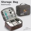 Waterproof Digital Electronic Organizer USB Data Line Charger Plug Storage Bag Separated Travel Bag For Porsche Macan Sticker OD5