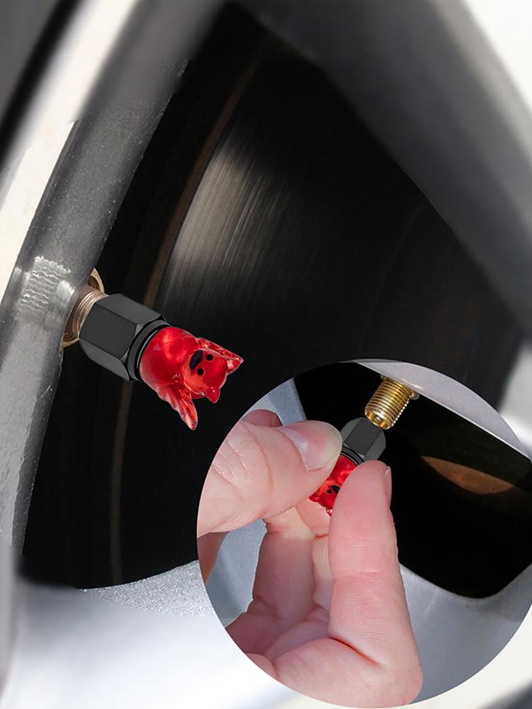 4Pcs Cute Duck Glow In The Dark Tire Valve Caps Auto Tire Valve Stem Caps Tire Air Valve Caps for Cars Motorcycles and Bicycles