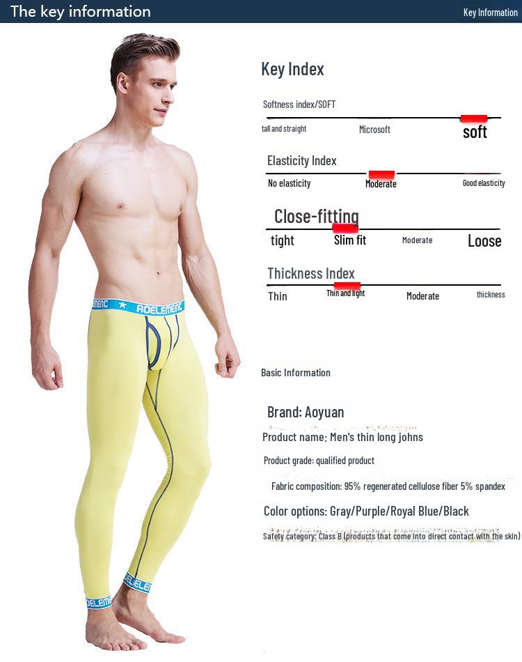 Pánské teplé bavlněno-vlněné legíny slim fit na podzim-zimu